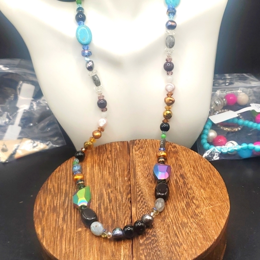 N3102 natural gemstones precious stones turquoise pearl necklace emerald‎ etc